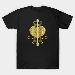 Erzulie Voodoo Veve - Filled Gold T-Shirt